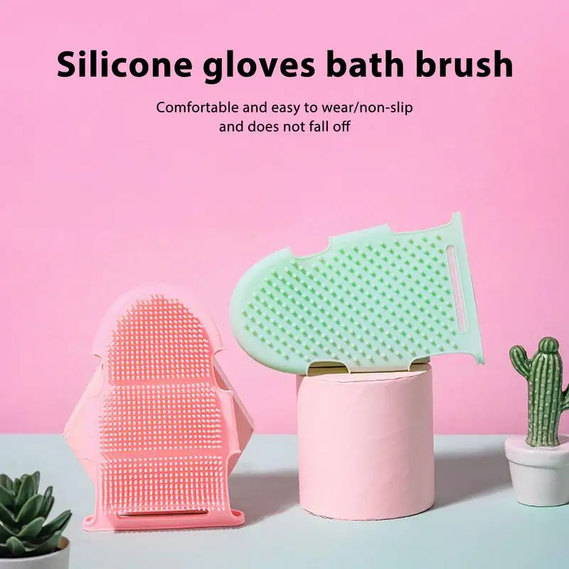 Silicone Body Scrubber Bath Shower Brush Multi-functional Portable Wall-mounted Hair Skin Care Cleaning Brushes for All ages