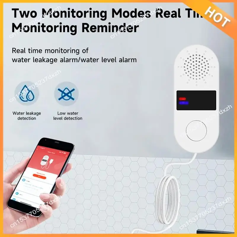 

A43M Tuya 2,4Gwifi детектор утечки воды со звуковой световой сигнализацией 130 дБ утечка воды умный дом датчик сигнализации воды управление через приложение