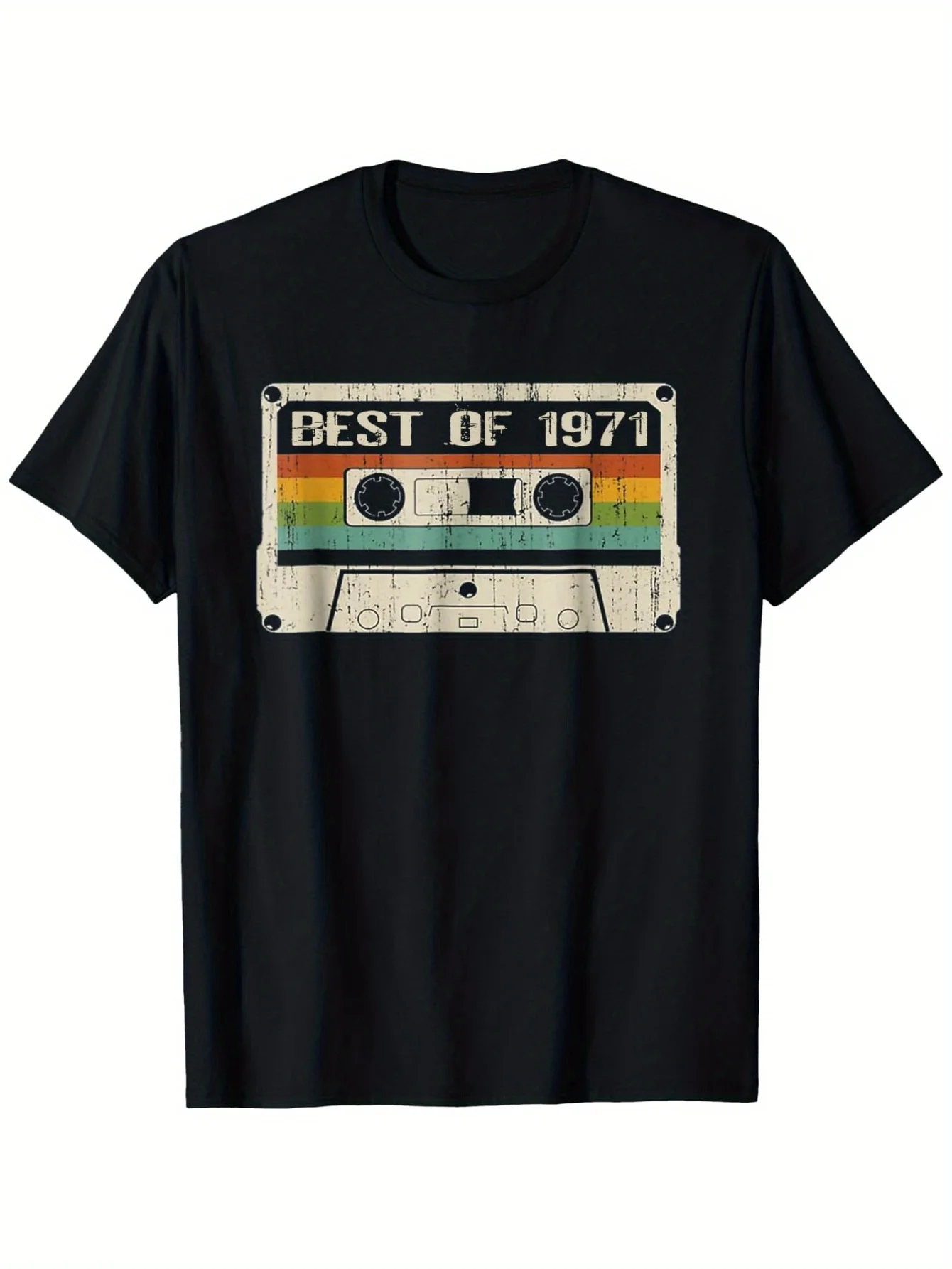 Vintage May 1971 Camiseta de casete para hombre - Camiseta estampada 100% algodón - Idea de regalo perfecta para amantes de la música