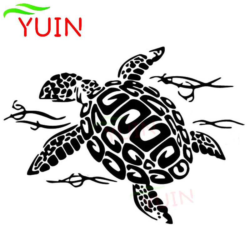 Turtle Swimming Creative Animal Car Decal Fashion Car Window Decoration PVC Waterproof Sunscreen Sticker Can Be Customized Color