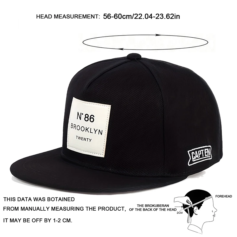 Unisex BROOKLYN Label Hip-Hop-Hüte für Frühling und Herbst, verstellbare, lässige Snapback-Baseballkappen, Sonnenschutzhut für den Außenbereich – Detail 10