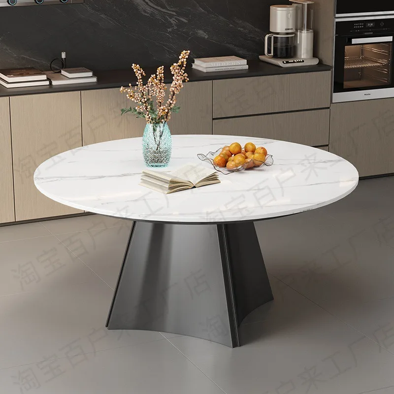 Round dining table base, sintered stone stainless steel round table legs, round marble luxury stone table legs, and supporting t