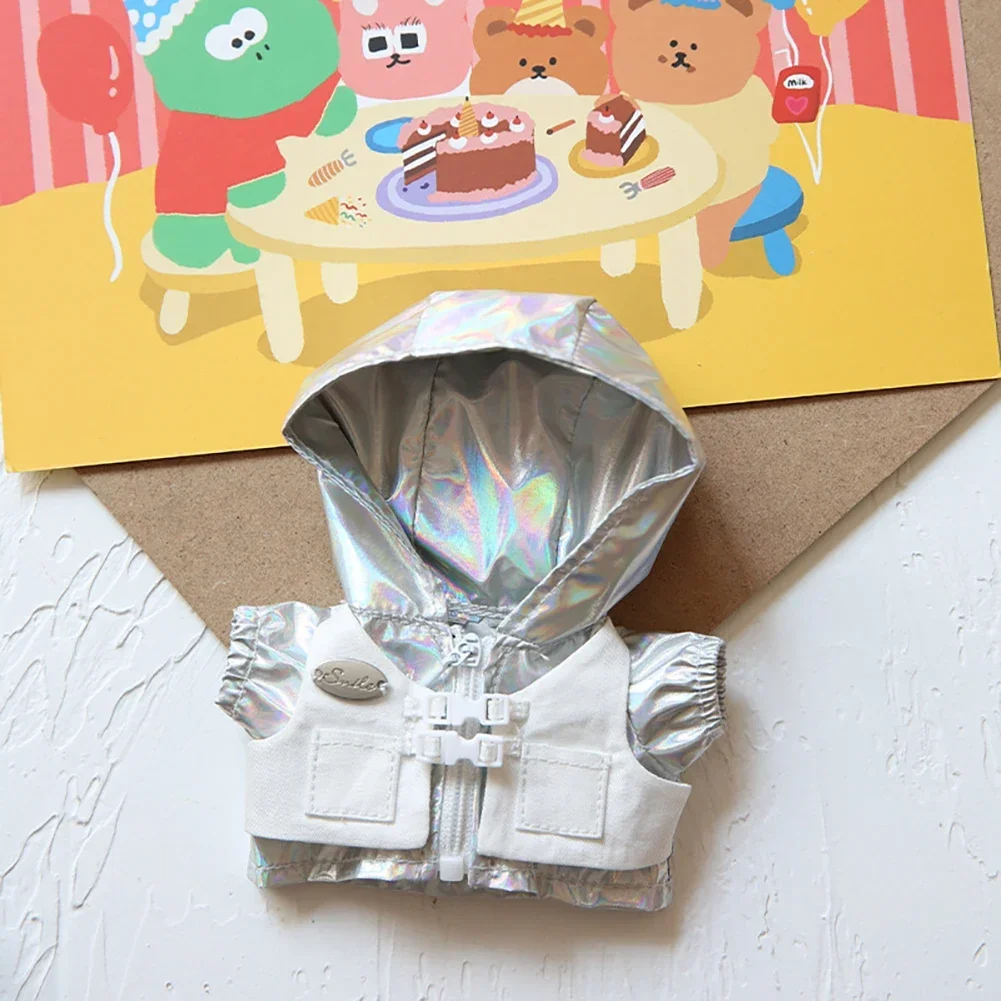 

Stylish Silver fake two windbreakers Mini Plush Doll'S Clothes Outfit Accessories For 17cm Clothing Gift