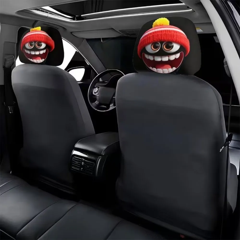 2Pcs Elastic Car Headrest Covers Funny Dust-proof Automobile Pillowcase Full Anti Slip Thin Breathable Auto Headrest Sleeve view 5