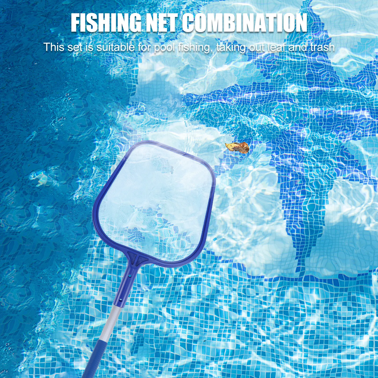 

1Set Retractable Pool Cleaning Net Set Aluminum PVC 110Cm Extendable Pole with 2 Size Fine Mesh Nets for Pool Aquarium Pond