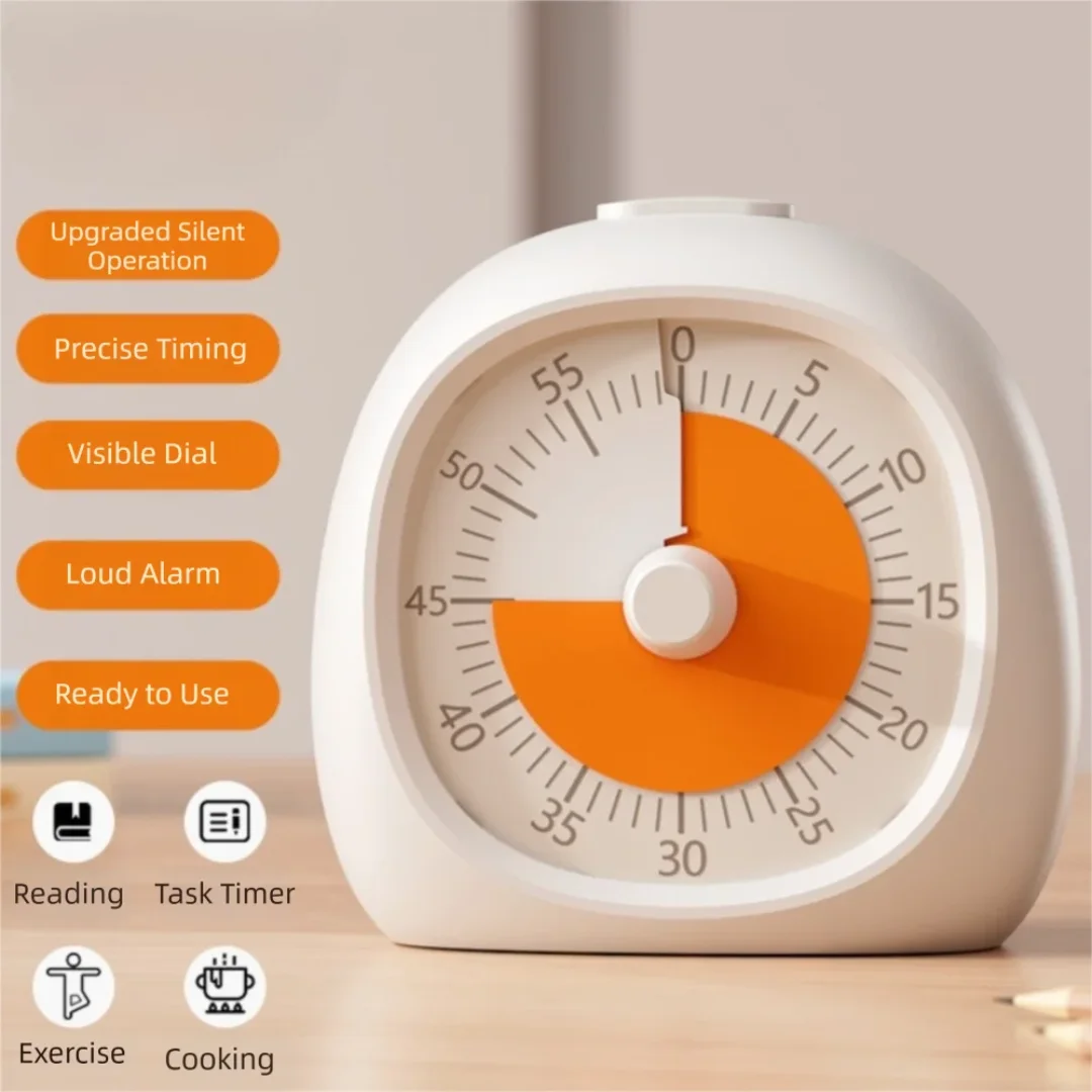 Picture 4: Useful Plastic Visual Timer Silent Focus Aid Study Timer 60 Minute Countdown Timer Study
