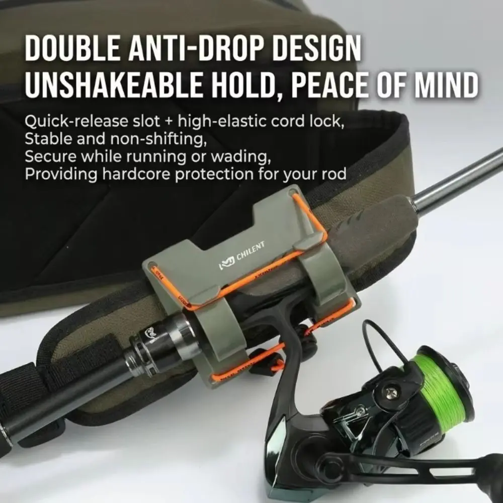 Portable Multi-functional Fishing Rod Holder Lightweight Wearable Hand Rod Holder Adjustable Hands Free Wading Belt Fishing Gear