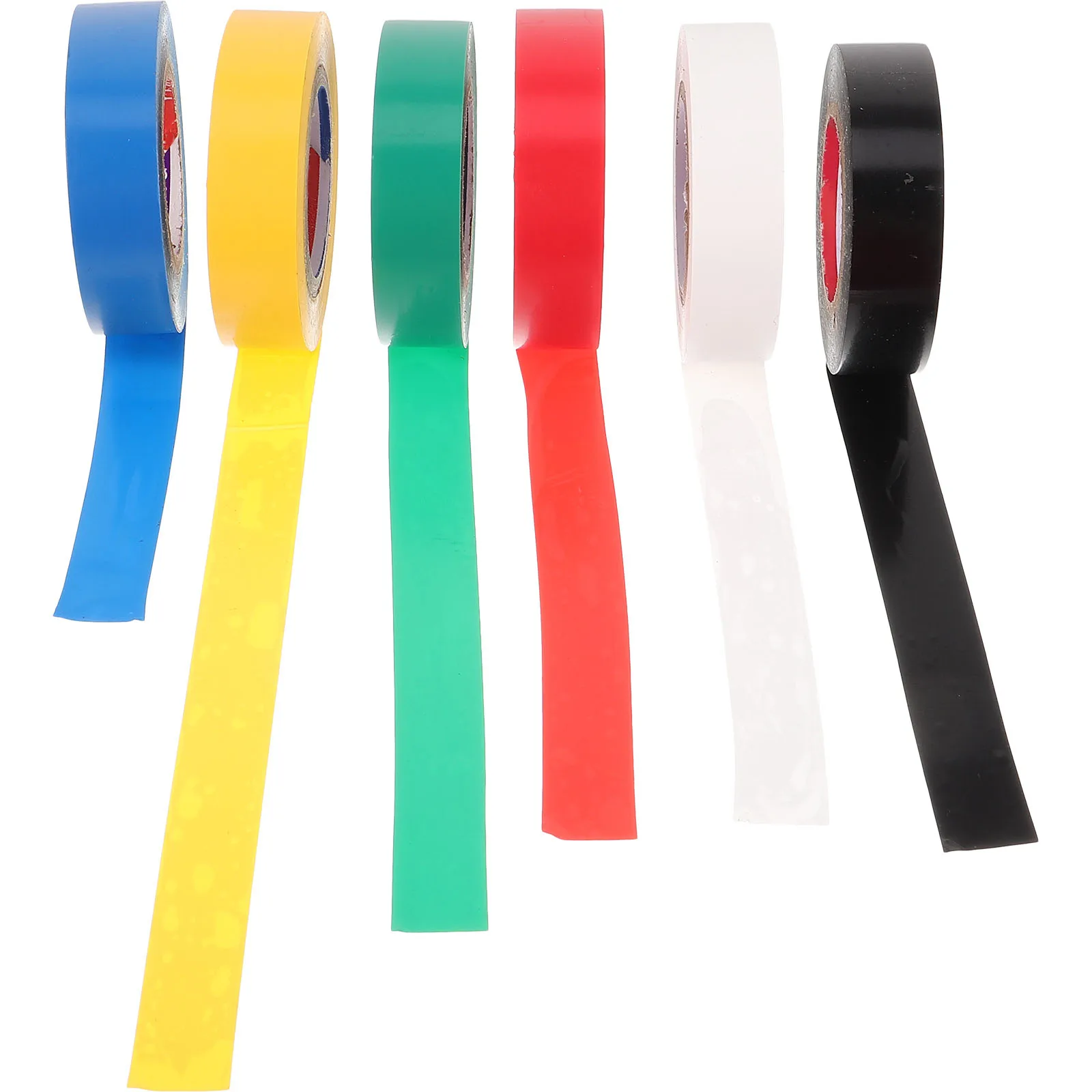 

6 Rolls 18mm x 20m PVC Insulation Tape Electrical Colorful Black Red Wiring Sticky Bundling Tape for Home Office