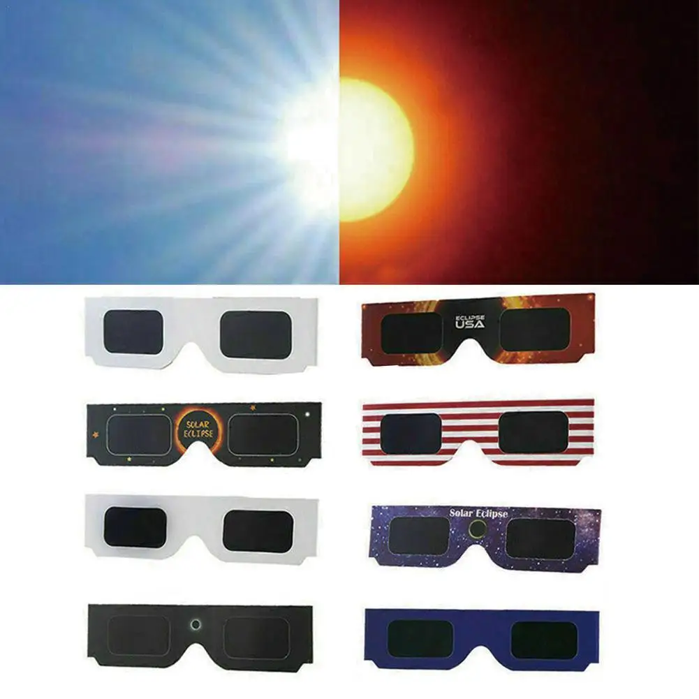 New Paper Solar Eclipse Glasses Total Observation Solar Glasses Random Color Total Solar Eclipse Outdoor Glasses Eclipse Glasse