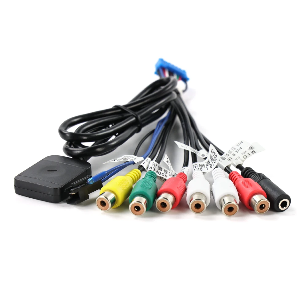 MEKEDE Universal RCA Cable AUX Audio Output Wire Microphone Fan 4G LTE Adaptor For Android Radio Car Accessories