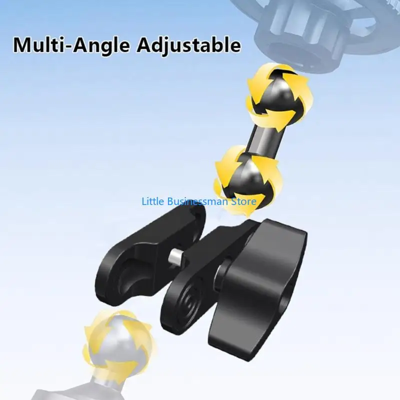 Black Aluminum Mount Extension Arm Ball-and-Clamp for Compatible Mounts M76A