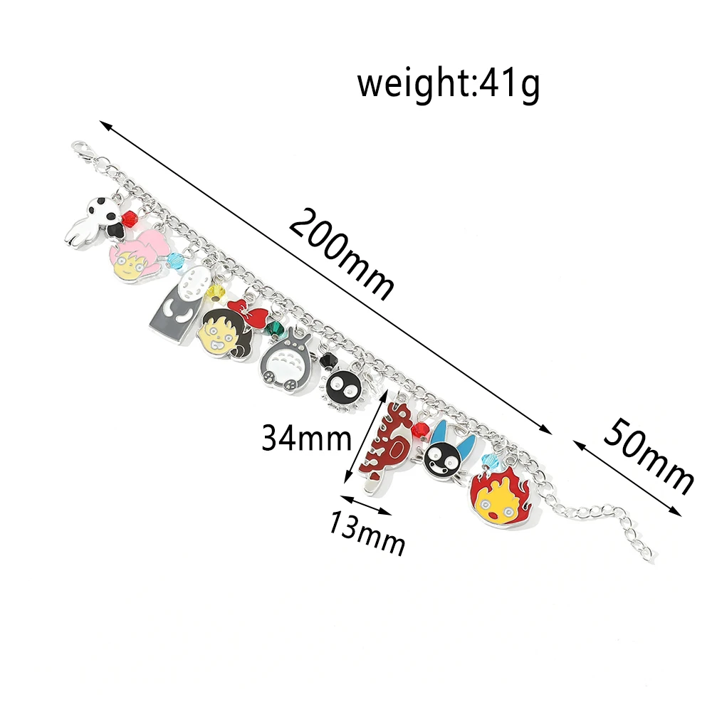Pop Anime Hayao Miyazaki Peripheral Accessories Goldfish Hime Little Fire Man Totoro Bracelet Cute Gift Same Jewelry Gifts