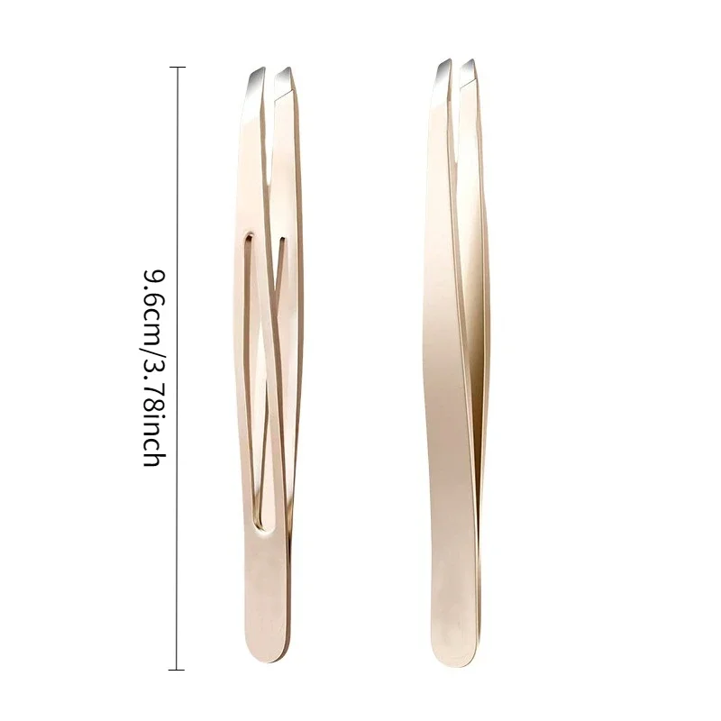 Stainless Steel Precision Tweezers for Eyebrows, Eyelashes, Beard & Mustache High-Accuracy Round Head, Seamless Clamping