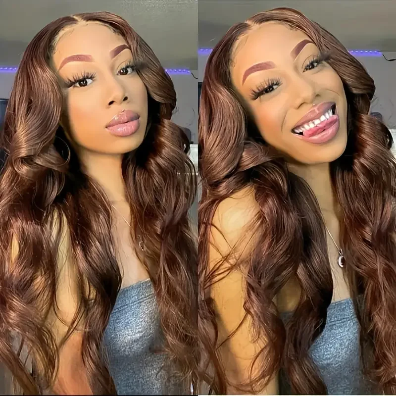 30 32 Inch Brown Colored Lace Frontal Wig 13x4 13x6 Body Wave Transparent Lace Front Human Hair Wigs For Women 4x4 Closure Wig