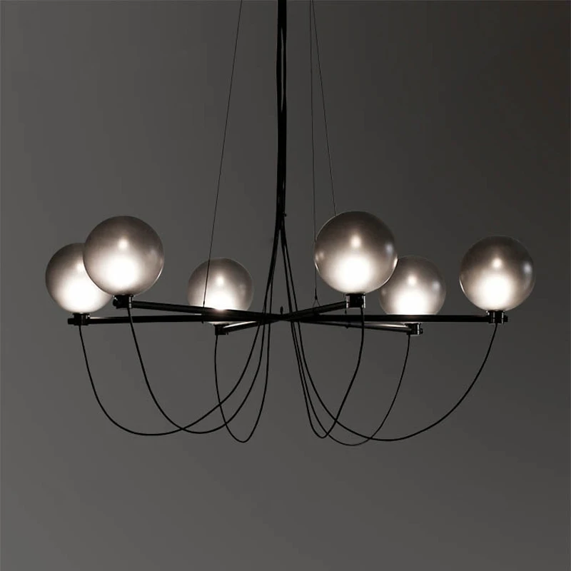 

Magic Beans Chandelier Nordic Multi-Headed Glass Ball LED Decorative Light Bedroom Living Room Black Decorative Light
