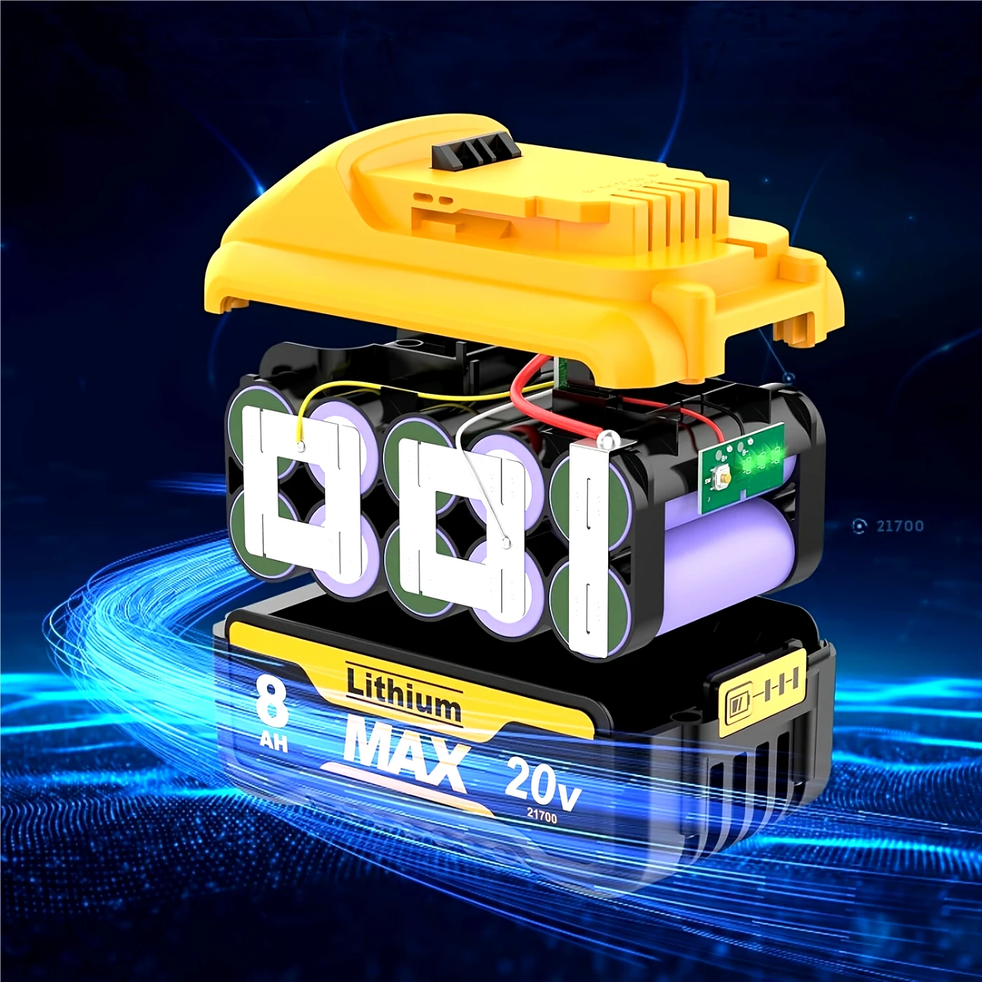 18V 8Ah ForDewalt DCB200 alta qualidade DCB184 Li-lon compatível com baterias DeWalt DCB182 DCB180 XR com tela LED