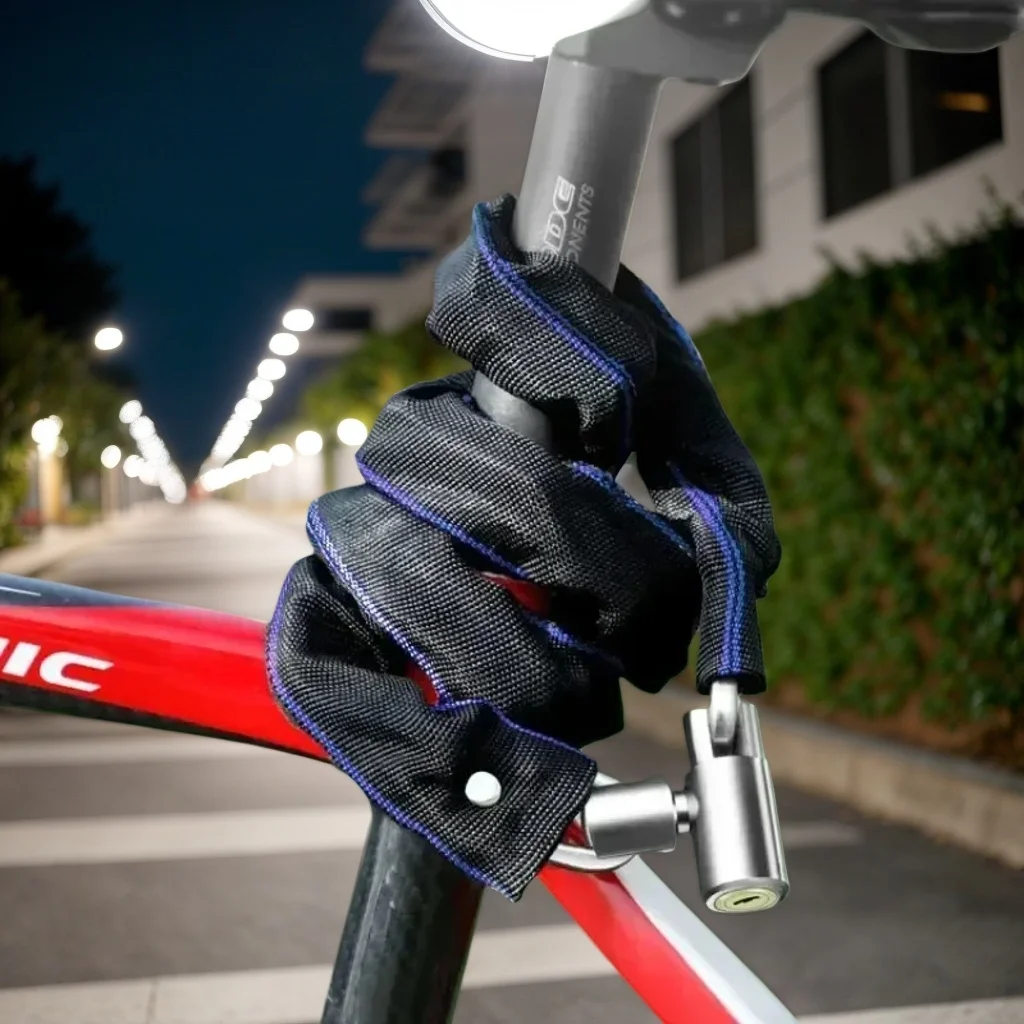 

High-Tensile Motorcycle Chain Lock - 7-Series Alloy Steel Anti-Theft for Mountain Road Bikes