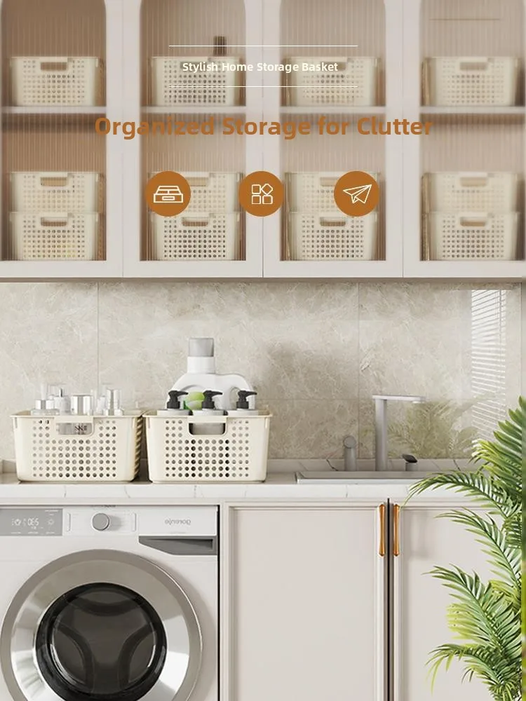 

Пластиковая прямоугольная настольная корзина для хранения, органайзер для кухонных принадлежностей, корзина для игрушек и мелочей, корзина для детской комнаты, домашний контейнер-органайзер