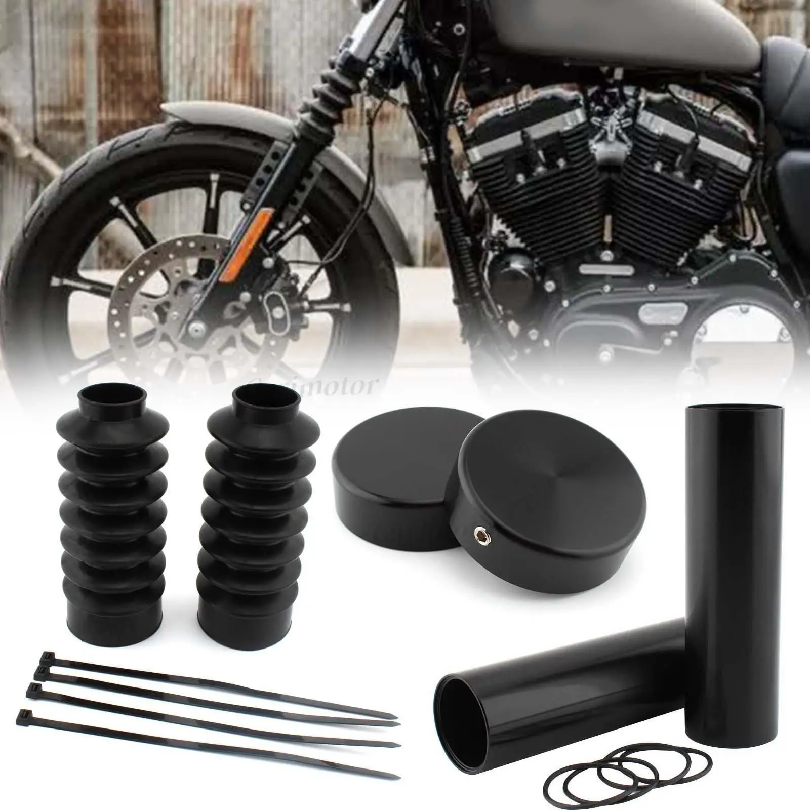 FOR HARLEY-DAVIDSON BLACK FORK COVER KIT FOR XL1200C 11-17 XL1200X 2011-2015 CNC