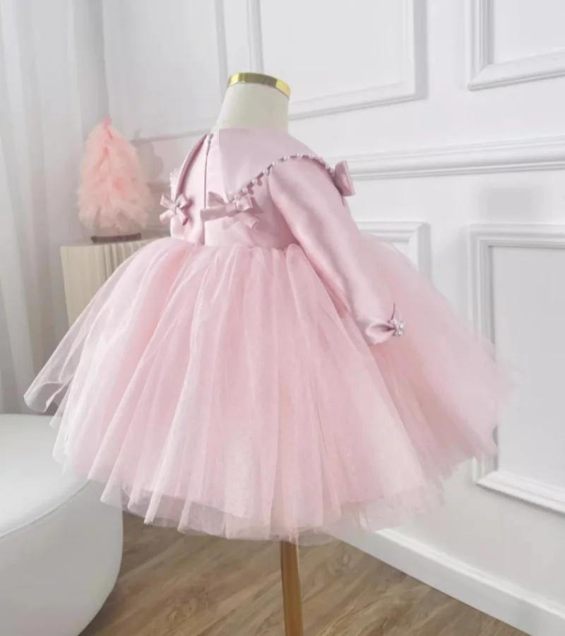 12m 18m 24m Baby Mädchen Prinzessin Kleid weiches Futter Säugling Geburtstag Outfits Kleinkind Mädchen Blume Bogen Abend Party Tutu Kleid