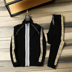 Spring Autumn Men Sets 2 Piece Tracksuits Sportswear Mens Zipper Jacket + Pant Tracksuit Male Sweatshirt Casual Suit Set