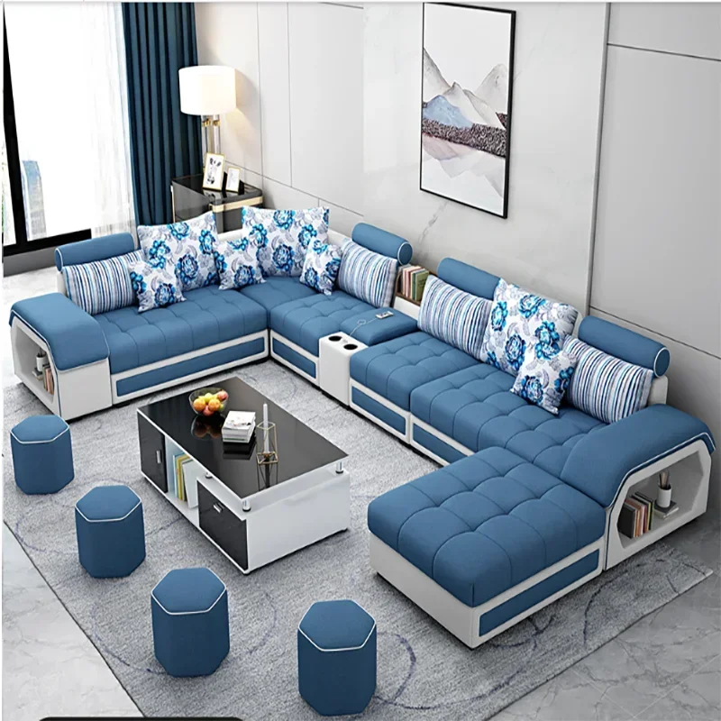 Factory wholesale Modern Design Living Room Furniture Fabric Sectional Sofa Set 7 seats sofa