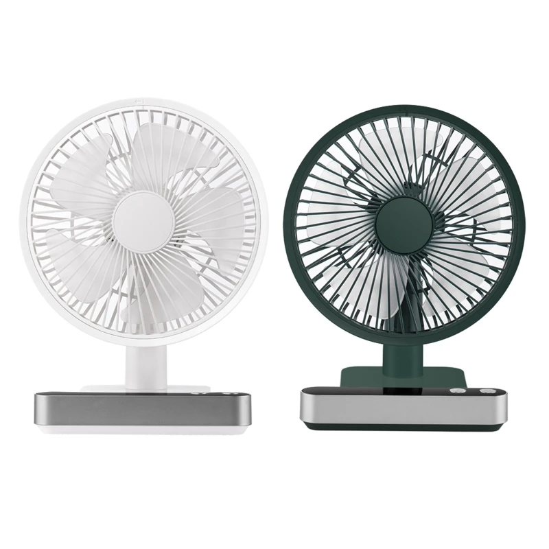 4000mah Desk Fan USB Oscillating Fan with Adjustable for Head 4 Speeds Mini Size Desktop Fan for Home Office Outdoor Tra