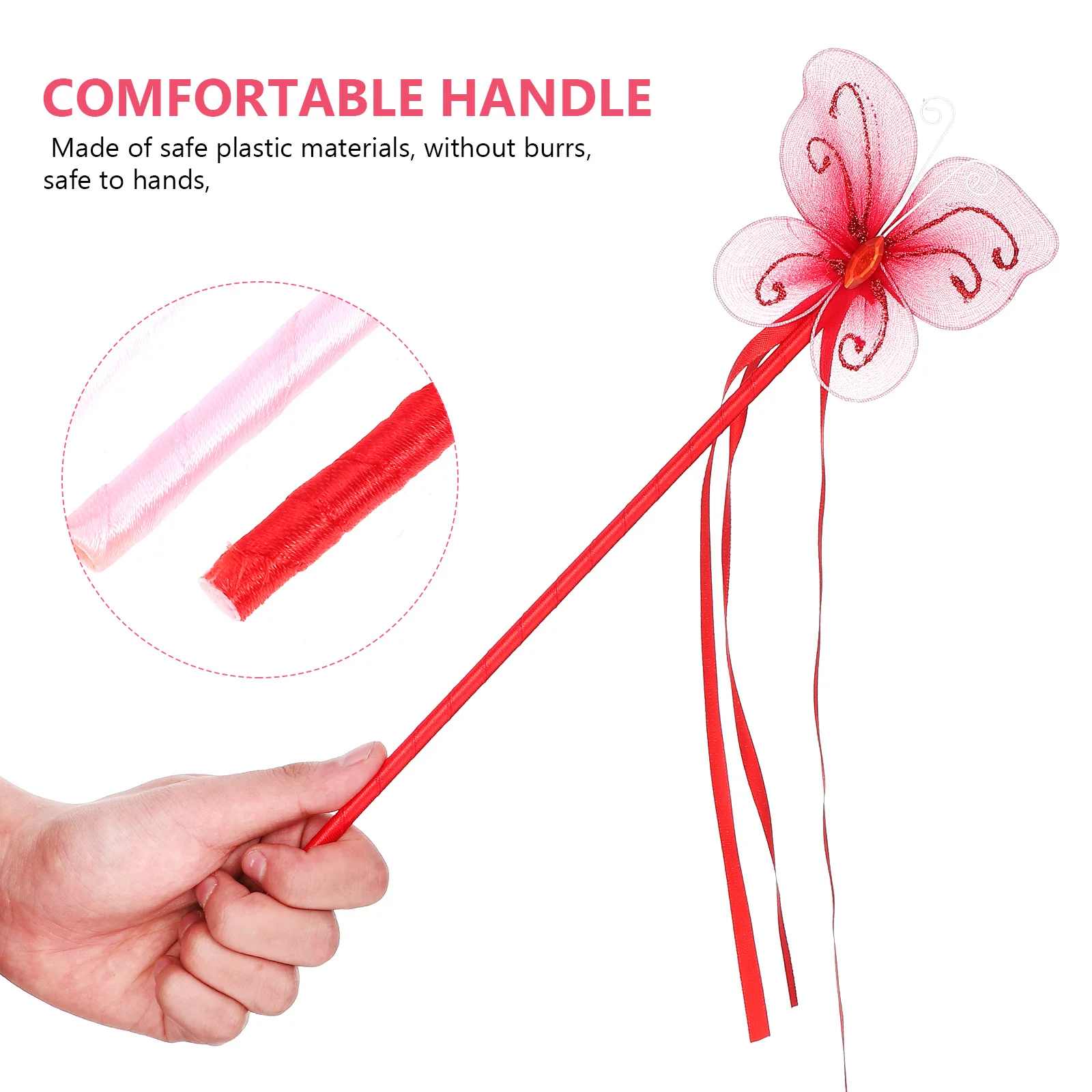 

6Pcs Safe Plastic Butterfly Star Fairy Sticks Girls Party Supplies Cosplay Props Decorative Wands Girls Fairy Sticks