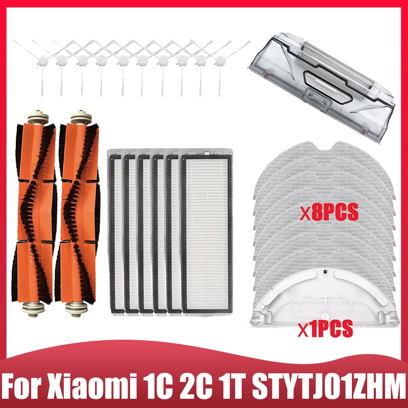 Spare Parts For Xiaomi Mijia 1C 2C 1T Dreame F9 Robot Vacuum, Hepa Filter Main Side Brush Mop Cloth Water Tank Accessories