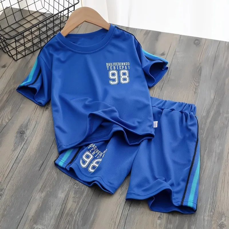 Children's Suit Children's Basketball Uniforms Summer Sports Leisure Breathable Short-Sleeved Shorts Quick-Drying Clothes