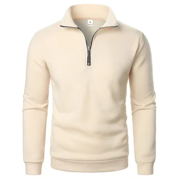 Spring Autumn new Casual Half Zipper stand collar sweatshirt Trend Simple slim men Pullover long sleeve tops Men's sweatshirt 3