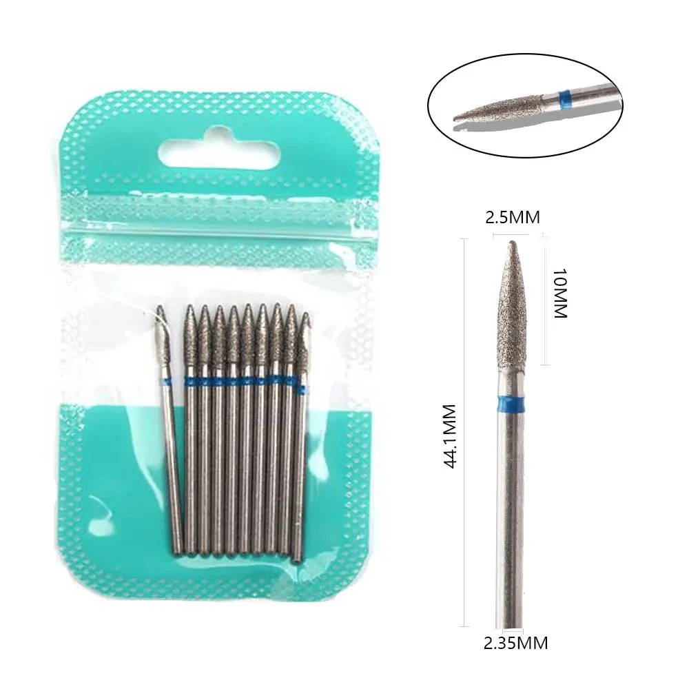 10 stks Diamant Frees Nail Boren Set Voor Manicure Accessoire Pedicure Elektrische Machine Nail Bit Brush Burr Gereedschap