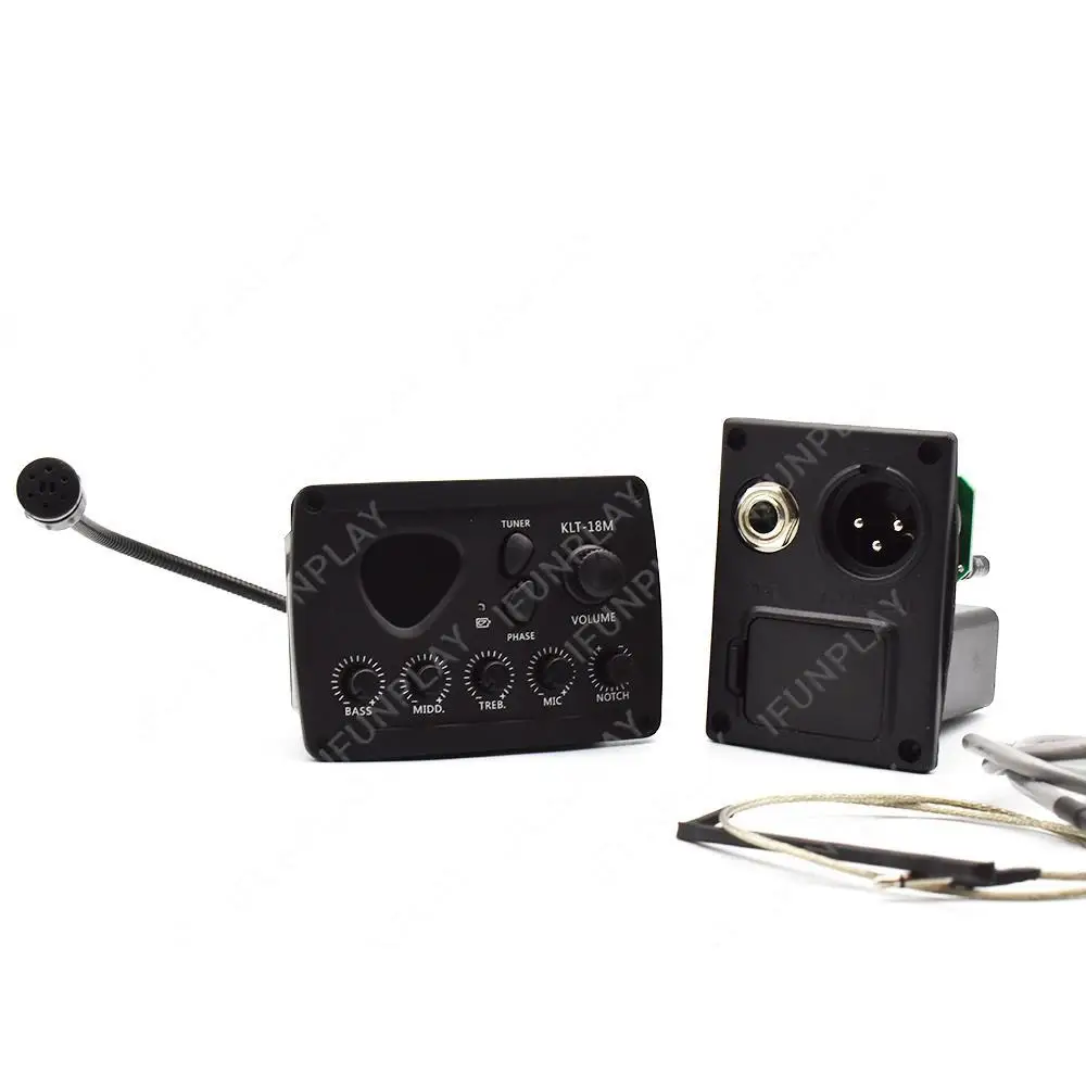 KLT-18M 3 الفرقة الصوتية الغيتار التعادل بيزو لاقط مع لوحة ميكروفون للجيتار الخشبي الشعبي