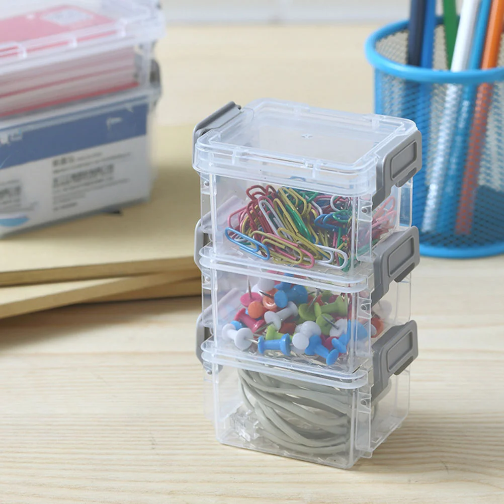 6/4 ชิ้น Stackable Clear ลูกปัดกล่องเครื่องประดับ Organizer Stackable กล่องห้องนั่งเล่น Desktop Storage กล่องกล่องเครื่องประดับ