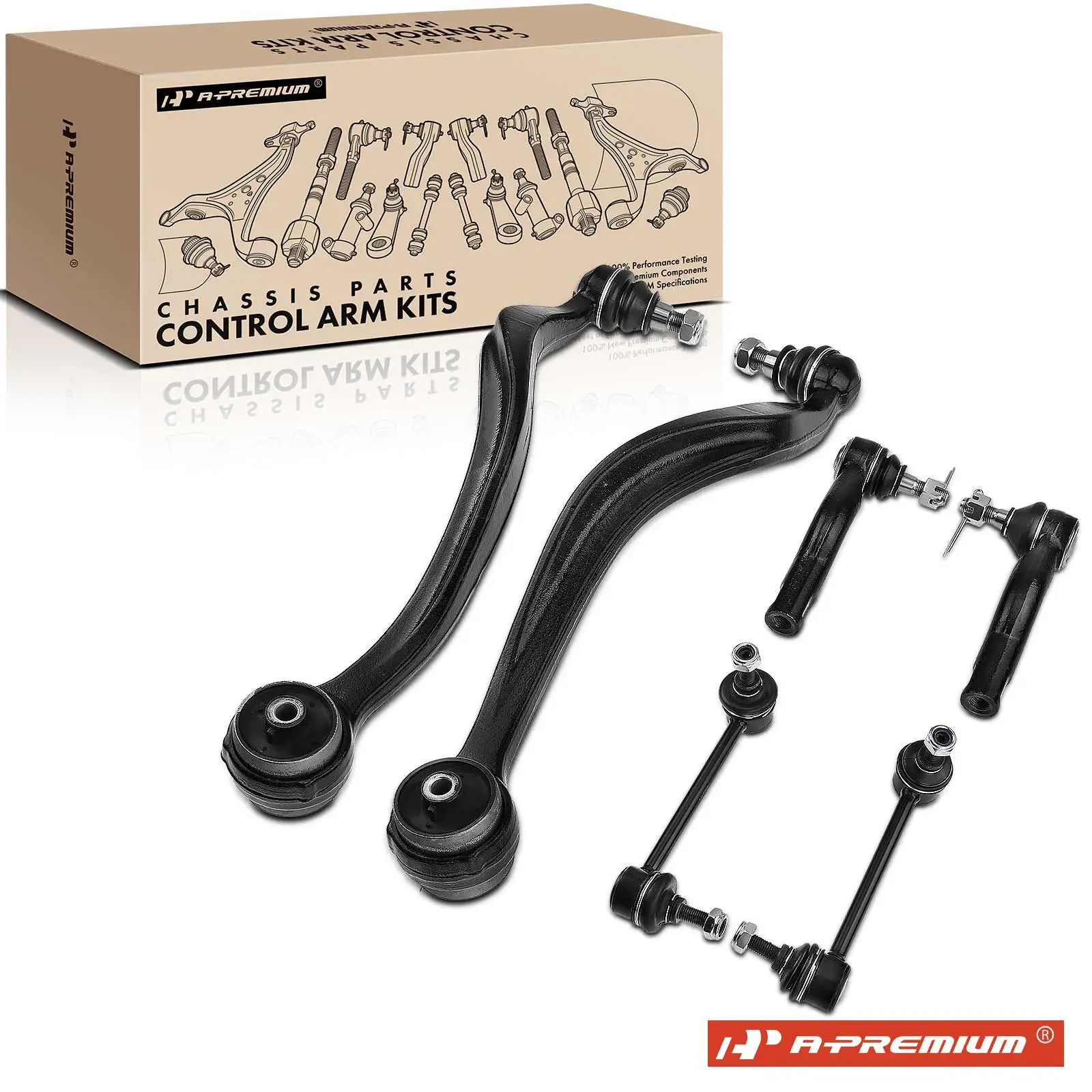 A-Premium 6x Front Control Arm Sway Bar Link Tie Rod End for Ford Fusion 2006-2009 Lincoln MKZ 2007-2009 Mercury Milan 2006-2009
