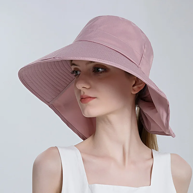 

Hat With Neck Flap Women Summer Sun Beach UV Protection Breathable Quick-drying Fisherman Cimbing Cap Outdoor Accessory