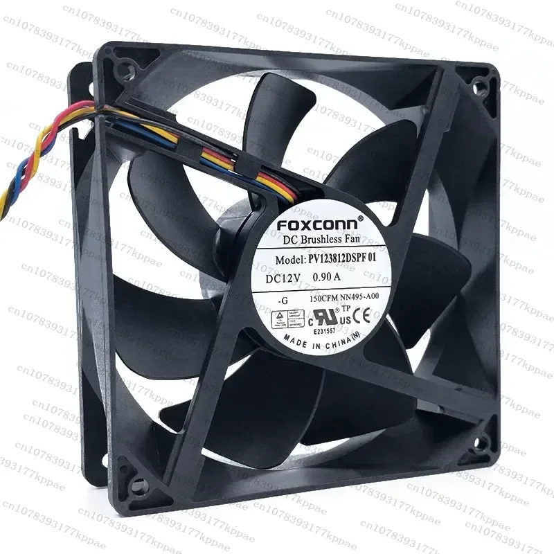 1pcs for FOXCONN PV123812DSPF 01 12CM 12V 0.90A 4 Wire Cooling Fan for for dell 12038 Server Case CPU Cooler Replacement Part