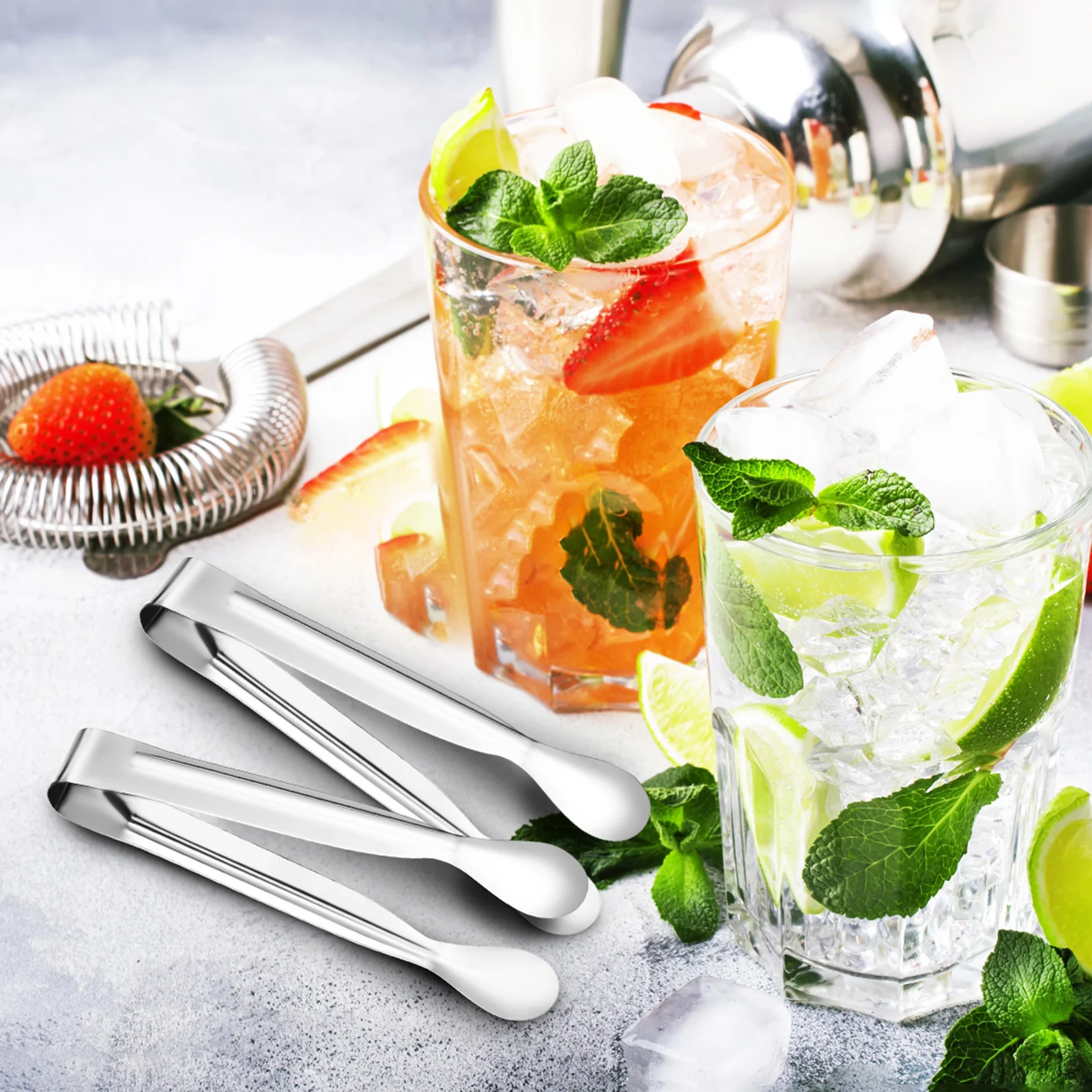 

18 Pcs Stainless Steel Mini Tongs 430 5 Inch Smooth Rounded Head Easy Grip Kitchen Tool For Serving Salad Ice Cubes Food