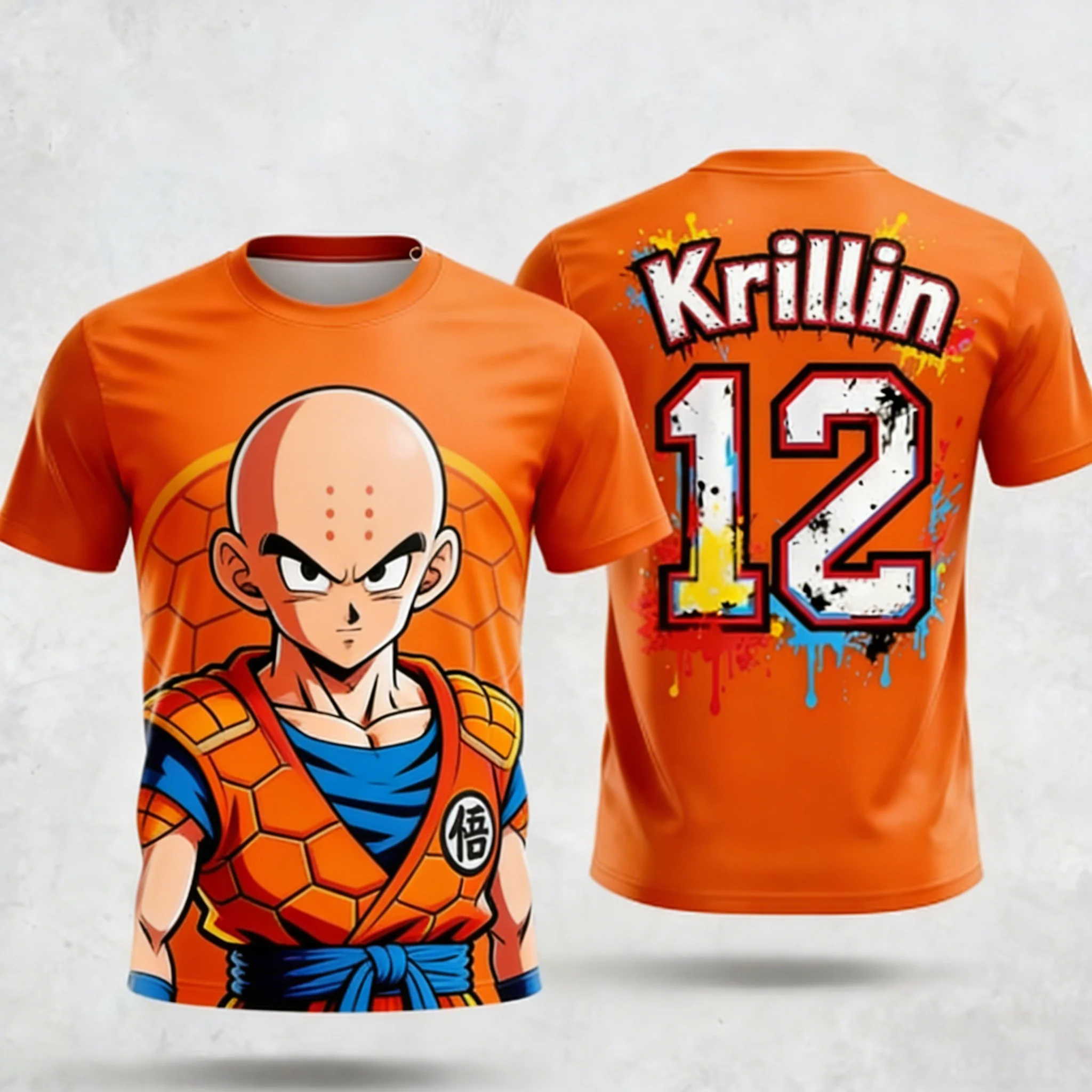 Dragon Ball Z Krillin 12 Soccer Jersey 3D Quick Dry T-Shirt For Men Women Kids Sports Anime Tee Summer Outdoor Casual Streetwear