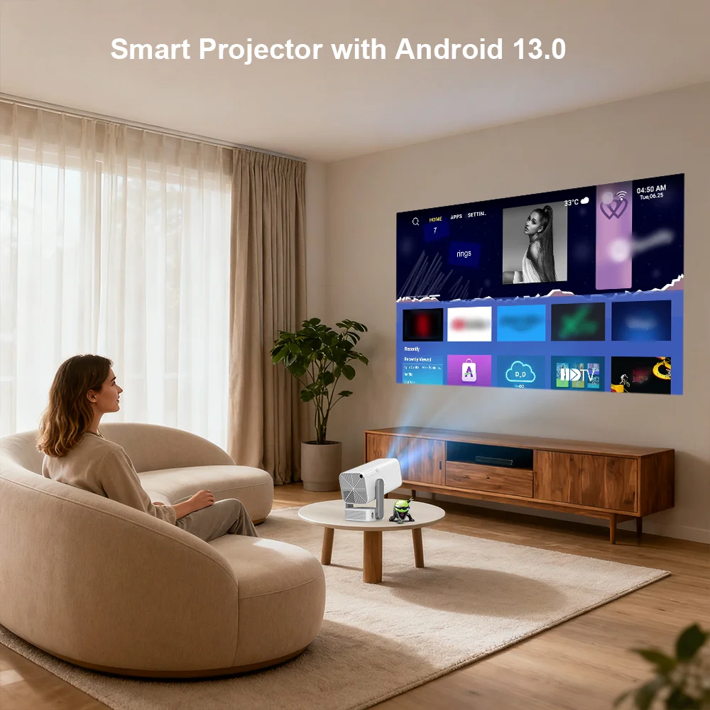 جهاز عرض ThundeaL 4K عالي الدقة FHD TD80 Pro أندرويد واي فاي مسرح منزلي TD80Pro جهاز عرض شعاع محمول اجتماع فيديو فيلم PK TD80W