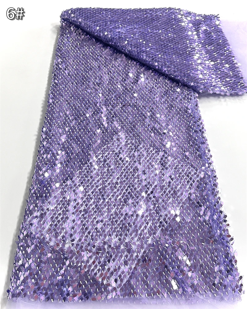 

Unique Charm Elegance High-end New Fashion Design Fabric Handmade Embroidery Net Lace Sequins For Women's Wedding Party Dresses