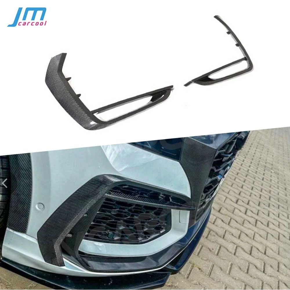 For Audi RSQ8 2020-2023 Real Dry Carbon Fiber Car Front Air Vent Cover Accessories FRP Front Fender Splitters Trim Body Kits