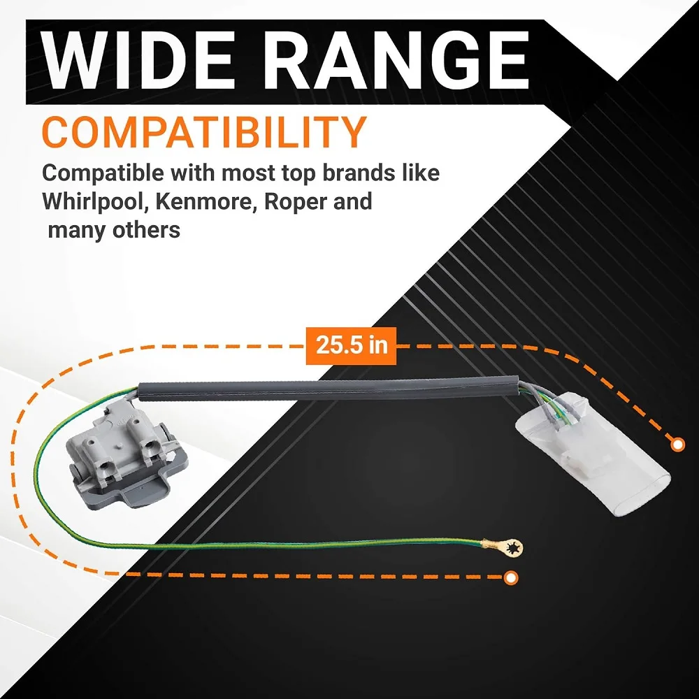 3355806   مفتاح غطاء الغسالة متوافق مع غسالات ويرلبول وكينمور WP 3355806 VP PS 11741201   دبليو بي 3355806   AP 2947199   PS 341529