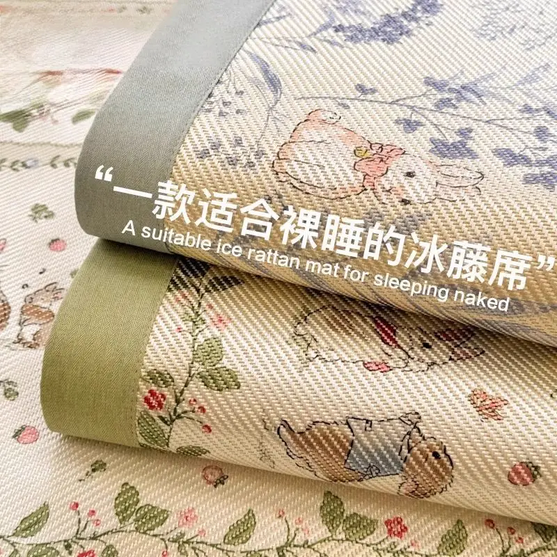 summer rattan mat, dormitory single rattan bamboo mat straw mat, winter and summer dual-use