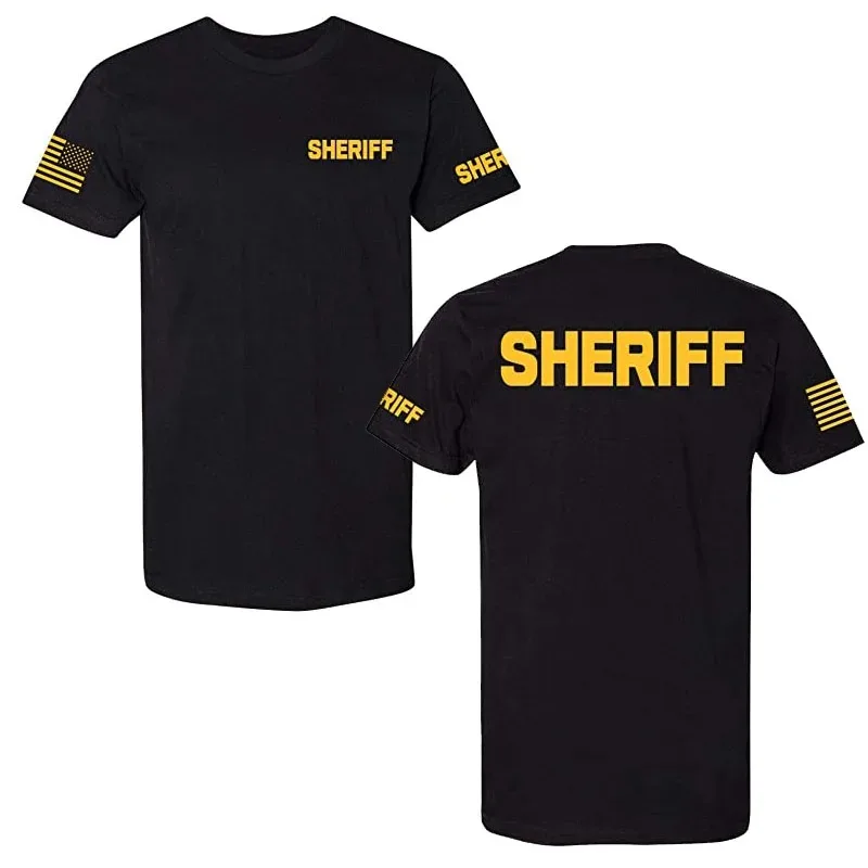 Law Enforcement Tee - Police EMS FBI Fire Rescue Sheriff K-9 Two-Sided T-Shirt Funny Women Men Clothing Coverall Works Outfits