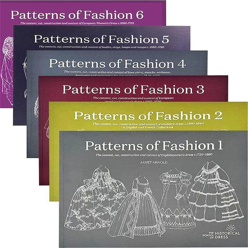 Patterns of Fashion Textbook Vol.1-6 European Vintage Court Dresses Tailoring Construction and Background