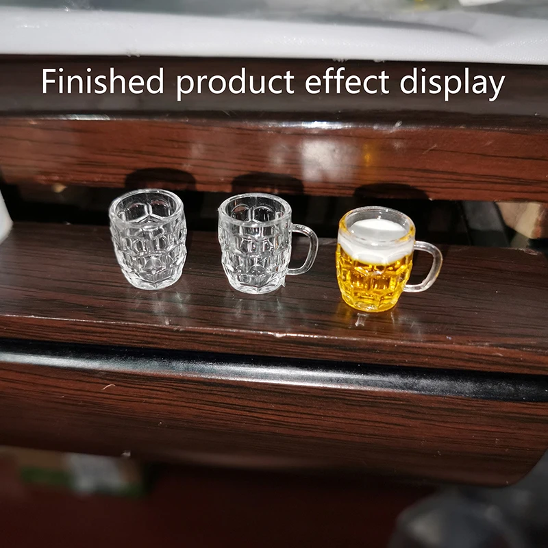 1pc mini molde 1:12 casa de bonecas em miniatura copo água cerveja vidro leite xícara chá diy molde silicone casa boneca acessórios (apenas molde)