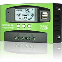 30A 40A 50A 60A 80A 100A Auto MPPT Solar Charge Street Light Controller Solar Panel PV Regulator LCD Display 12V24V