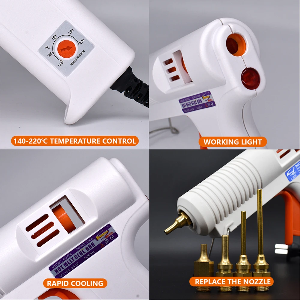 Imagem -04 - Hot Melt Glue Gun Tool Kit Bocal Substituível Pistola de Cola Industrial Faça Você Mesmo Craft Reparação Usando 11 Milímetros de Cola em Bastão 150w