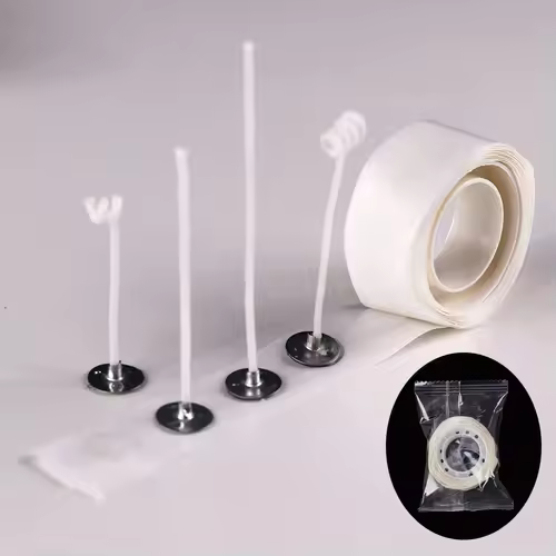 Smokeless Candle Wicks 2.6-20cm Pre-Waxed Cotton Core Wicks with Metal Sustainer Tabs DIY Handmade Candle Making Tools - Image 4